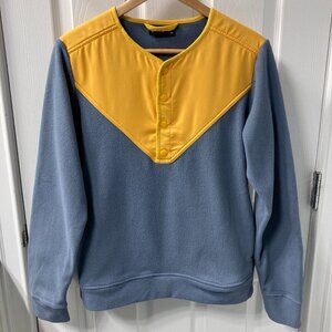 Cotopaxi Sabado Crew Snap Fleece Pullover Sweater Yellow Slate Size Small